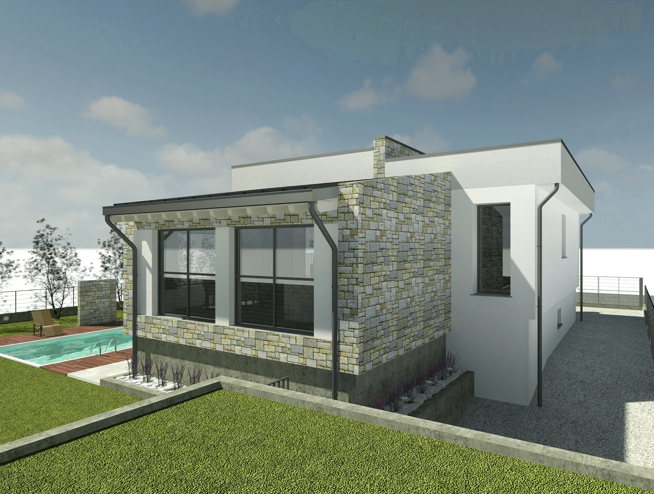 Fabbricato residenziale con esterni in pietra