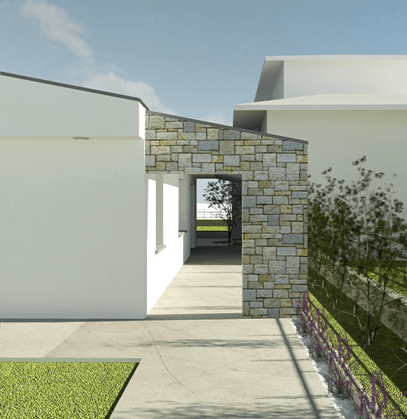Portico in pietra villa residenziale